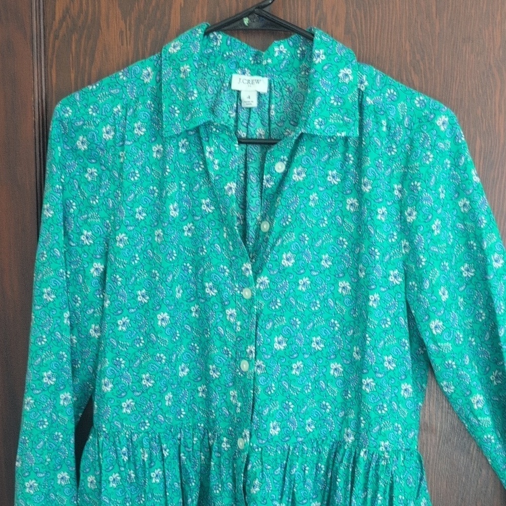 J. Crew Factory Paisley Dress with Pockets 4 - Picture 6 of 10